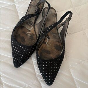 Sam Edelman Black Studded Slingback Flats
